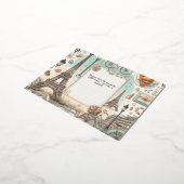 Carte postale Tour Eiffel Paris avec huile d'or -  (Rotation)