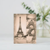 Carte Postale Tour Eiffel Paris Collage Vintage (Debout devant)