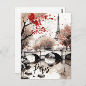 Carte Postale Tour Eiffel Paris France (Devant / Derrière)