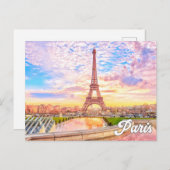 Carte Postale Tour Eiffel | Paris France (Devant / Derrière)