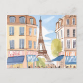 Carte Postale Tour Eiffel Paris France | Aquarelle (Devant)