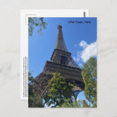Carte Postale Tour Eiffel, Paris, France Design (Devant / Derrière)
