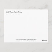 Carte Postale Tour Eiffel Paris France Voyage (Dos)