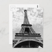 Carte Postale Tour Eiffel Paris Noir & Blanc (Devant / Derrière)