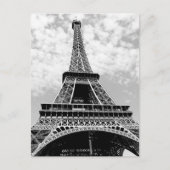 Carte Postale Tour Eiffel Paris Noir & Blanc (Devant)