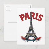 Carte Postale Tour Eiffel, Paris, retro (Devant / Derrière)