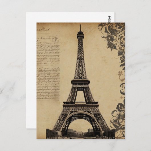 Carte Postale Tour Eiffel Paris Vintage (Devant / Derrière)