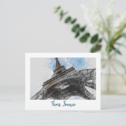 Carte postale Tour Eiffel Paris - Voyage Vintage R (Debout devant)