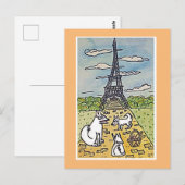 Carte Postale Tour Eiffel, Parodie Art Original (Devant / Derrière)