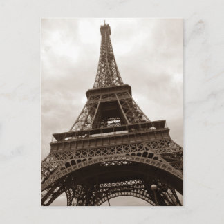 Carte Postale Tour Eiffel sépia Romance Paris France