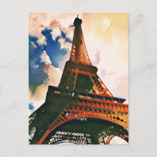 Carte Postale Tour Eiffel Ukiyo-e (Devant)