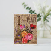 Carte Postale Tour Eiffel Vintage (Debout devant)