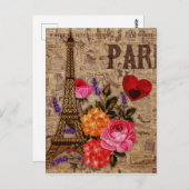 Carte Postale Tour Eiffel Vintage (Devant / Derrière)