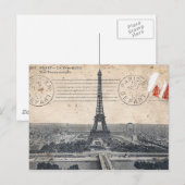 Carte postale Tour Eiffel vintage (Devant / Derrière)