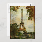 Carte Postale Tour Eiffel vintage (Devant / Derrière)