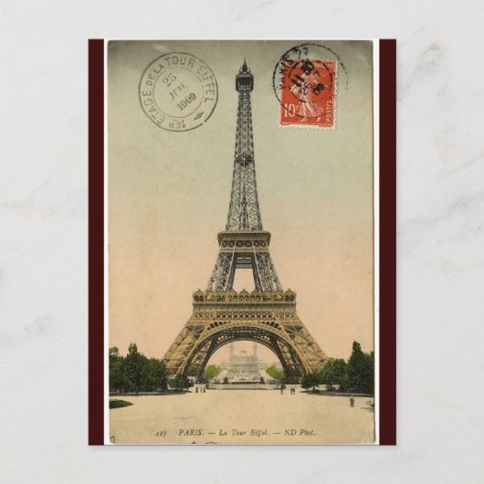 Carte Postale Tour Eiffel vintage (Devant)