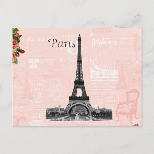 Carte Postale Tour Eiffel vintage (Devant)