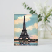 Carte Postale Tour Eiffel vintage (Debout devant)