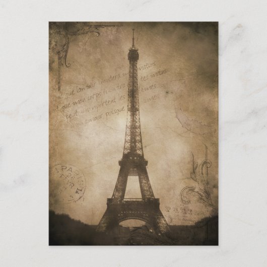 Carte Postale tour eiffel vintage (Devant)