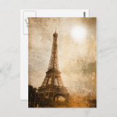 Carte Postale Tour Eiffel vintage (Devant / Derrière)