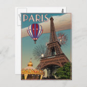 Carte Postale Tour Eiffel vintage - 18x24 (Devant / Derrière)