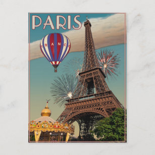 Carte Postale Tour Eiffel vintage - 18x24