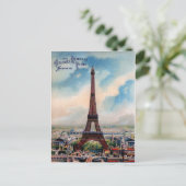Carte postale Tour Eiffel vintage Paris (Debout devant)