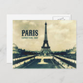 Carte Postale Tour Eiffel vintage, Paris, 1889 (Devant / Derrière)