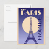 Carte Postale Tour Eiffel vintage Paris France Retro (Devant / Derrière)