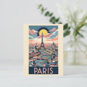 Carte Postale Tour Eiffel Vintage Paris France Seine (Debout devant)