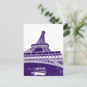 Carte Postale Tour Eiffel violet (Debout devant)
