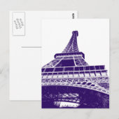 Carte Postale Tour Eiffel violet (Devant / Derrière)