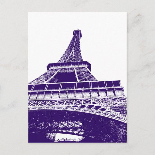 Carte Postale Tour Eiffel violet (Devant)