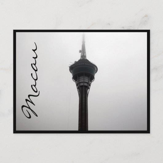 Carte Postale tour macau gris supérieur (Devant)