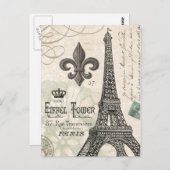 Carte Postale Tour moderne d'Eiffel (Devant / Derrière)