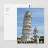 Carte Postale Tour penchée et Statue de La Fontana dei Putti, Pi (Devant / Derrière)