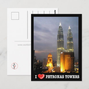 Carte Postale Tour Petronas - Kuala Lumpur - Malaisie - I Love