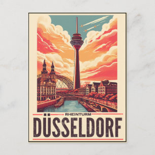 Carte Postale Tour Rhénane Dusseldorf Rheinturm cadeau allemand