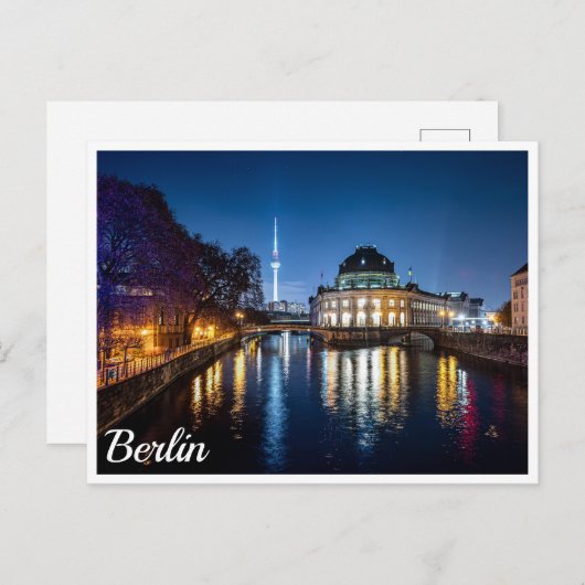 Carte Postale Tour TV et île musée à Berlin, Allemagne (Devant / Derrière)