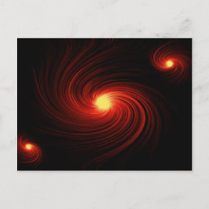 Carte Postale Tourbillon abstrait rouge