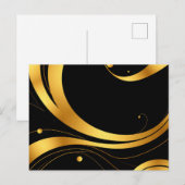 Carte Postale Tourbillons Abstraits avec Textures de Feuille d'O (Devant / Derrière)