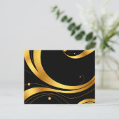 Carte Postale Tourbillons Abstraits avec Textures de Feuille d'O (Debout devant)