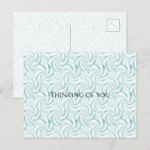 Carte Postale Tourbillons Blanc Aqua Menthe Pensant à vous