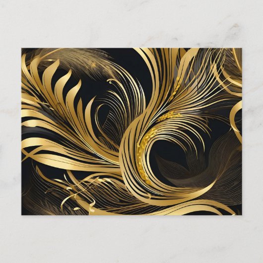 Carte Postale Tourbillons dorés abstraits (Devant)