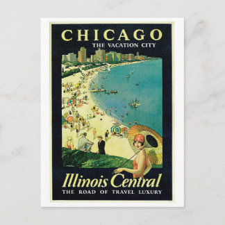 Carte Postale Tourisme de plage vintage des années 1920 Chicago