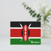 Carte Postale Tourisme vintage Kenya Drapeau (Debout devant)