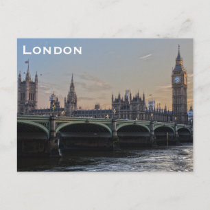Carte postale touristique de voyage à Londres vint