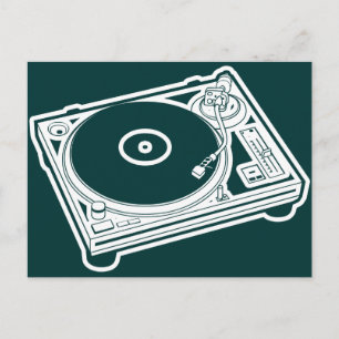 Carte Postale Tourne-disque de la vieille école