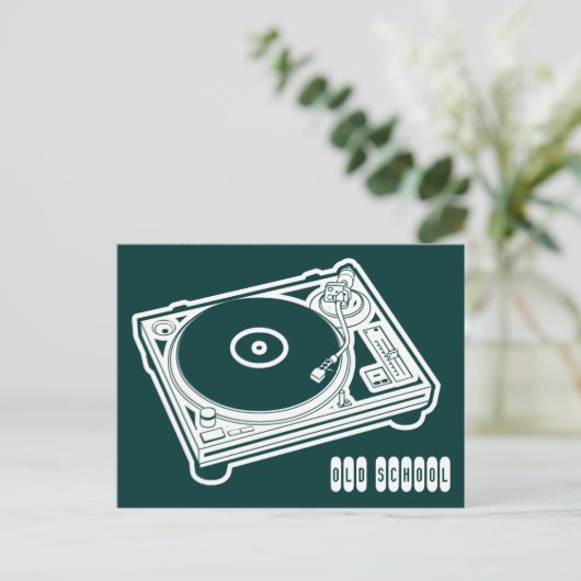 Carte Postale Tourne-disque de la vieille école (Debout devant)