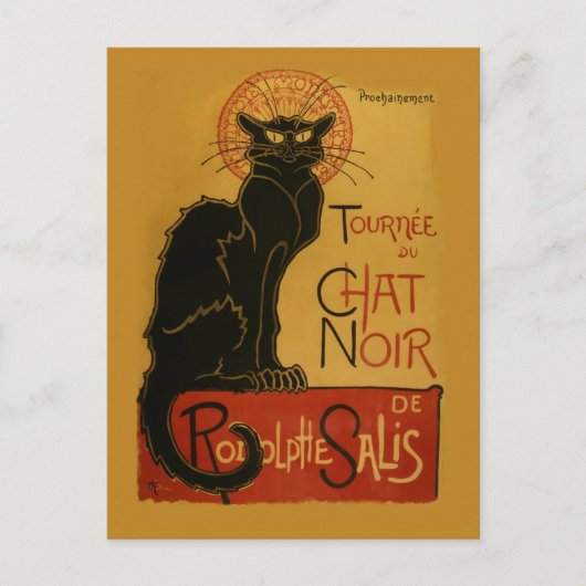 Carte Postale Tournee de Conversation Noir Chat noir (Devant)